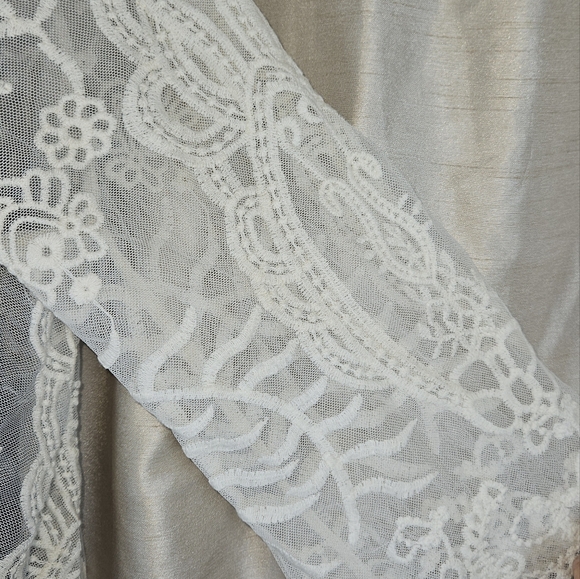 Sundance ivory white lace cardigan jacket Womens Large - Picture 9 of 11